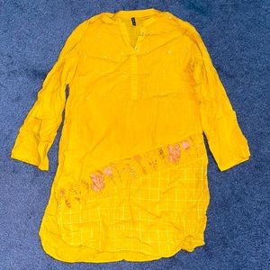 Yellow embroidered tunic